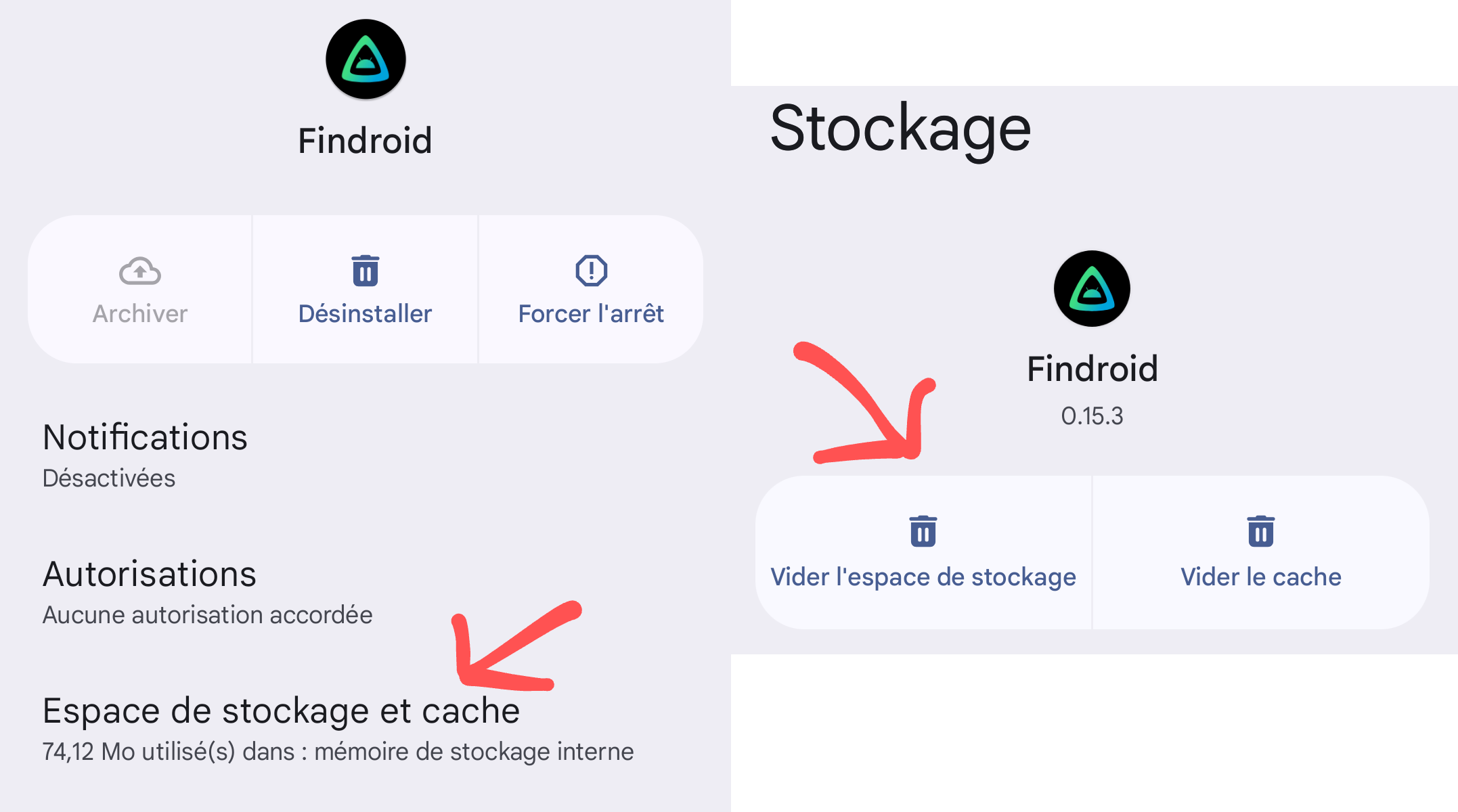 Vider cache Android